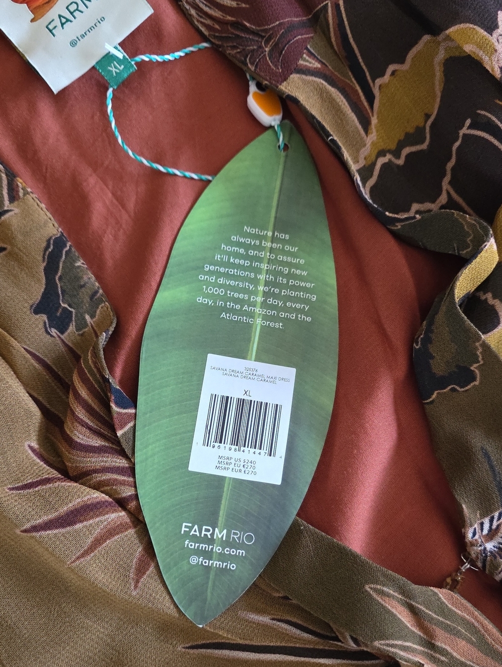 NWT FARM RIO | $240 Caramel Savana Dream Maxi Dress - Picture 10 of 15
